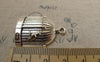 Accessories - 10 Pcs Of Tibetan Silver Concave Bird Cage Charms Pendants 23x30mm A6247