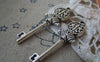 Accessories - 10 Pcs Of Tibetan Silver Key Charms 13x43mm Double Sided A4333