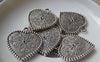 Accessories - 10 Pcs Of Tibetan Silver Lovely Flower Heart Charms Double Sided 23x27mm A1762