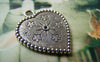 Accessories - 10 Pcs Of Tibetan Silver Lovely Flower Heart Charms Double Sided 23x27mm A1762