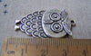 Accessories - 10 Pcs Of Tibetan Silver Lovely Owl Charms Pendant 21x36mm A2918