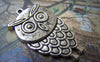 Accessories - 10 Pcs Of Tibetan Silver Lovely Owl Charms Pendant 21x36mm A2918