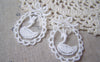 Accessories - 10 Pcs Of White Filigree Floral Swan Cotton Lace Doily 33x50mm A5006