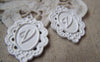 Accessories - 10 Pcs Of White Spray Paint Color Rhombus Letter V Charms 22x31mm A1984