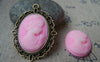 Accessories - 10 Pcs Resin Antique Style Pink Victorian Lady Cameo Cabochon 18x25mm A4046