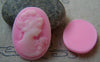 Accessories - 10 Pcs Resin Antique Style Pink Victorian Lady Cameo Cabochon 22x30mm A4047