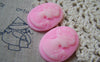 Accessories - 10 Pcs Resin Antique Style Pink Victorian Lady Cameo Cabochon 22x30mm A4047