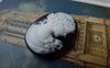 Accessories - 10 Pcs Resin Antique Victorian Lady Black Cameos 18x25mm A5515