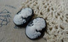 Accessories - 10 Pcs Resin Antique Victorian Lady Black Cameos 18x25mm A5515