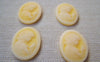 Accessories - 10 Pcs Resin Antique Yellow Victorian Lady Cameo Cabochon 18x25mm A4028