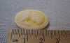 Accessories - 10 Pcs Resin Antique Yellow Victorian Lady Cameo Cabochon 18x25mm A4028