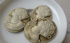 Accessories - 10 Pcs Resin Antiqued Victorian Lady Oval Cameo Cabochon 28x37mm A6888