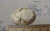Accessories - 10 Pcs Resin Antiqued Victorian Lady Oval Cameo Cabochon 28x37mm A6888