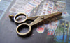 Accessories - 10 Pcs Scissors Charms Antique Bronze Pendants 15x30mm A5080