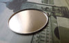 Accessories - 10 Pcs Shiny Silver Tone Brass Oval Sawtooth Base Settings Match 18x25mm Cabochon A6392