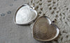 Accessories - 10 Pcs Shiny Silver Tone Heart Cameo Base Settings 28x33mm A6578