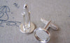 Accessories - 10 Pcs Silver Cufflinks Blanks With 12mm Round Bezel Settings A2196