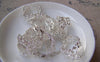 Accessories - 10 Pcs Silver Plated Brass Adjustable Filigree Flower Ring Bases With 8mm Pad A3890