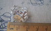 Accessories - 10 Pcs Silver Plated Brass Adjustable Filigree Flower Ring Bases With 8mm Pad A3890