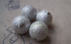 Accessories - 10 Pcs Silver Plated Sand Star Dust Beads Texured Beads 16mm A3867
