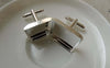 Accessories - 10 Pcs Silver Tone Cuff Links Cufflinks With Square Bezel Setting Match 20mm Cameo A6161