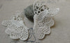 Accessories - 10 Pcs White Color Filigree Floral Butterfly Cotton Lace Doily 40x55mm A6558