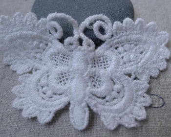 Accessories - 10 Pcs White Color Filigree Floral Butterfly Cotton Lace Doily 40x70mm A7593