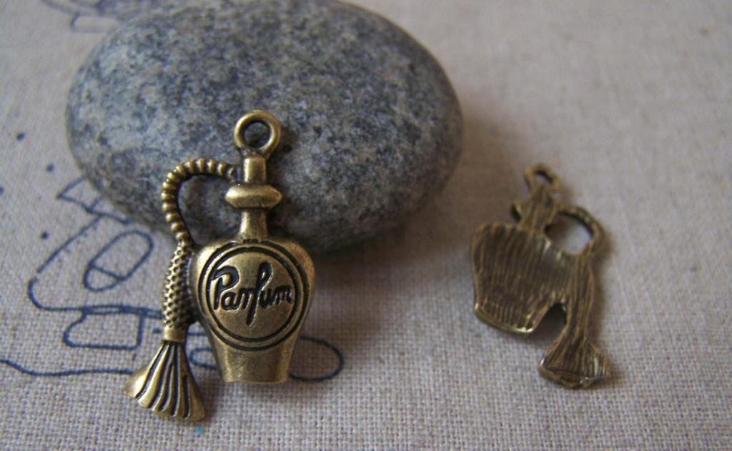 Accessories - 10 Pcs Wine Pot Pendants Antique Bronze Charms 15x30mm A4313