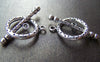 Accessories - 10 Sets Antique Silver Dotted Toggle Clasps A1261