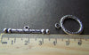 Accessories - 10 Sets Antique Silver Dotted Toggle Clasps A1261