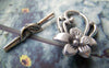 Accessories - 10 Sets Antique Silver Five Leaf Flower Toggle Clasps A1267