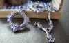 Accessories - 10 Sets Antique Silver Flower Toggle Clasps 18x22mm A2502
