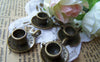 Accessories - 10 Sets Of Antique Bronze Coffee Cup Charms Pendants 18.5mm A1341
