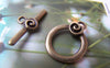 Accessories - 10 Sets Of Antique Bronze Lovely Spiral Flower Toggle Clasps A236
