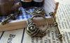 Accessories - 10 Sets Of Antique Bronze Rose Flower Toggle Clasps A218