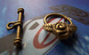 Accessories - 10 Sets Of Antique Bronze Rose Flower Toggle Clasps A218