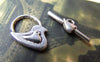 Accessories - 10 Sets Of Antique Silver Bird Toggle Clasps A1260