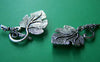 Accessories - 10 Sets Of Antique Silver Vine Leaf Toggle Clasps A2800