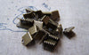 Accessories - 100 Pcs Of Antique Bronze Brass Ribbon Ends Clamps Fasteners Clasps 6mm A3441