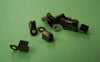 Accessories - 100 Pcs Of Antique Bronze Medium Fold Over Crimp Head Clasps 4x9mm A2099