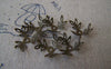 Accessories - 100 Pcs Of Antique Bronze Three Leaf Filigree Bead Caps 14mm A590