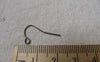 Accessories - 100 Pcs Of Antiqued Bronze Simple Fish Hook Earwire 13x17mm A6813
