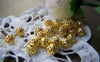 Accessories - 100 Pcs Of Gold Tone Filigree Ball Spacer Beads Size 6mm A232