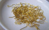 Accessories - 100 Pcs Of Gold Tone Fish Hook Earwire Findings 14x15mm A3310