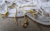 Accessories - 100 Pcs Of Gold Tone Fish Hook Earwire Findings 14x15mm A3310