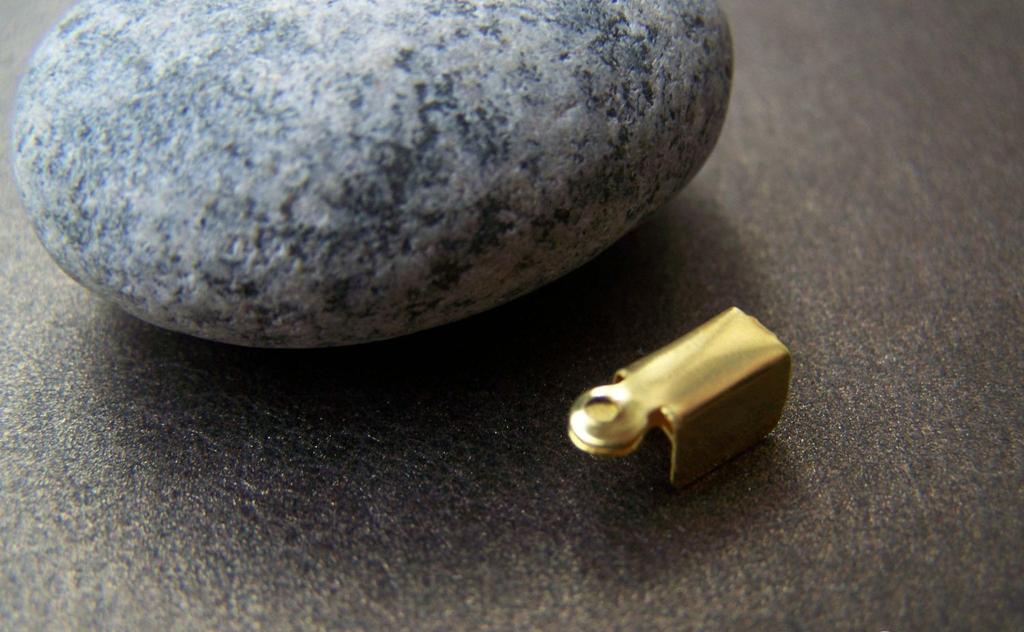 Accessories - 100 Pcs Of Gold Tone Large Fold Over Crimp Head Clasps 4x11mm A1016