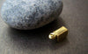 Accessories - 100 Pcs Of Gold Tone Large Fold Over Crimp Head Clasps 4x11mm A1016