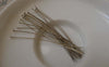 Accessories - 100 Pcs Of Platinum White Gold Tone Brass Headpin - 25G - 50mm A7479