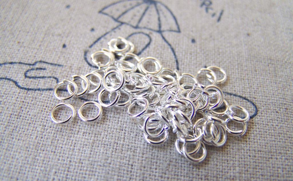 Accessories - 100 Pcs Of Silver Tone Brass Jump Rings 4mm 22gauge A2344