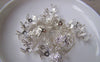 Accessories - 100 Pcs Of Silver Tone Three Leaf Filigree Bead Caps 14mm A2055
